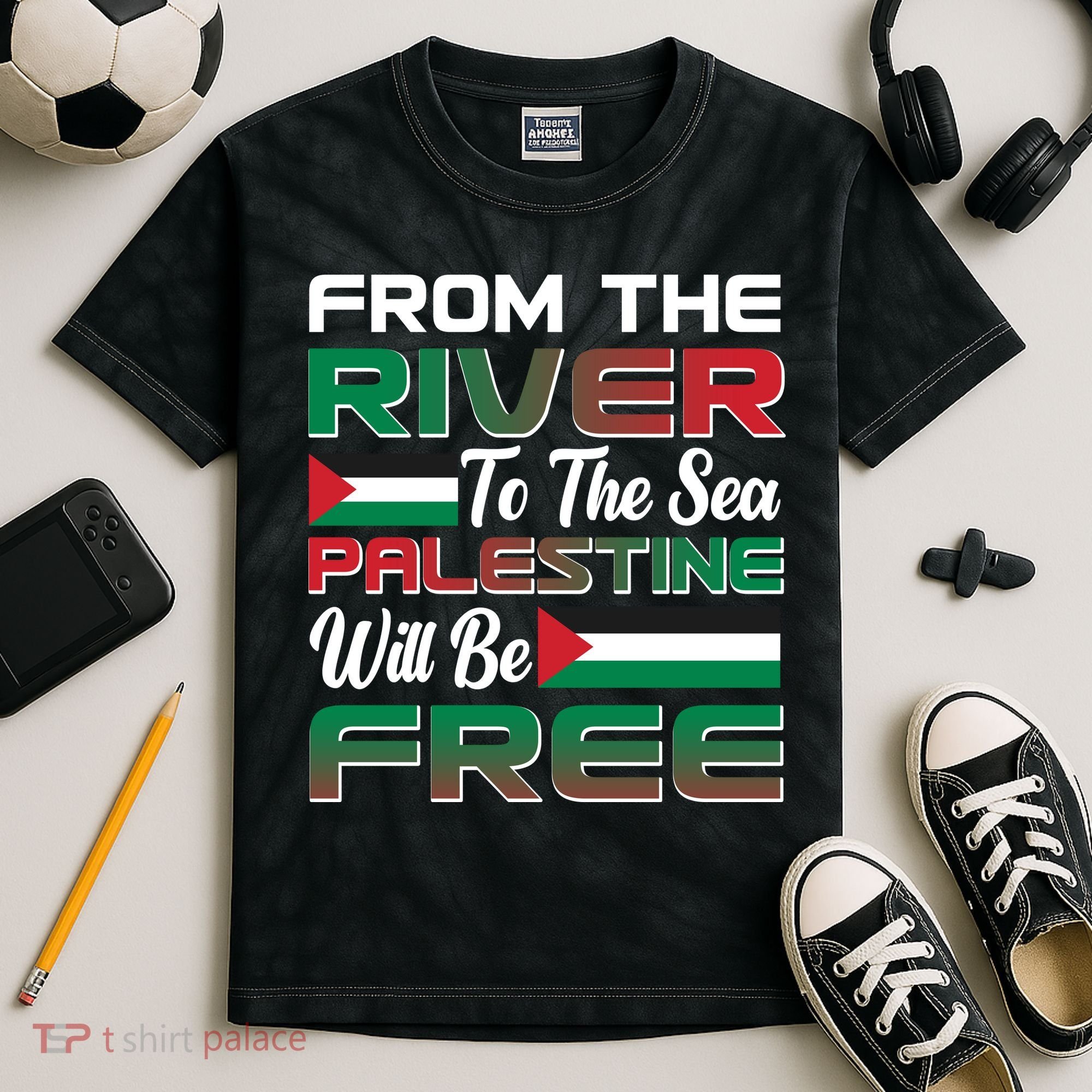 From The River To The Sea Palestine Will Be Free Kids Tie-Dye T-Shirt