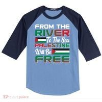 From The River To The Sea Palestine Will Be Free Raglan Baseball Sleeve Shirt thumb 0