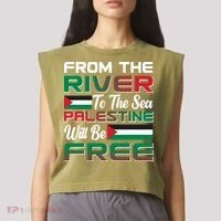 From The River To The Sea Palestine Will Be Free Garment-Dyed Women's Muscle Tee thumb 2