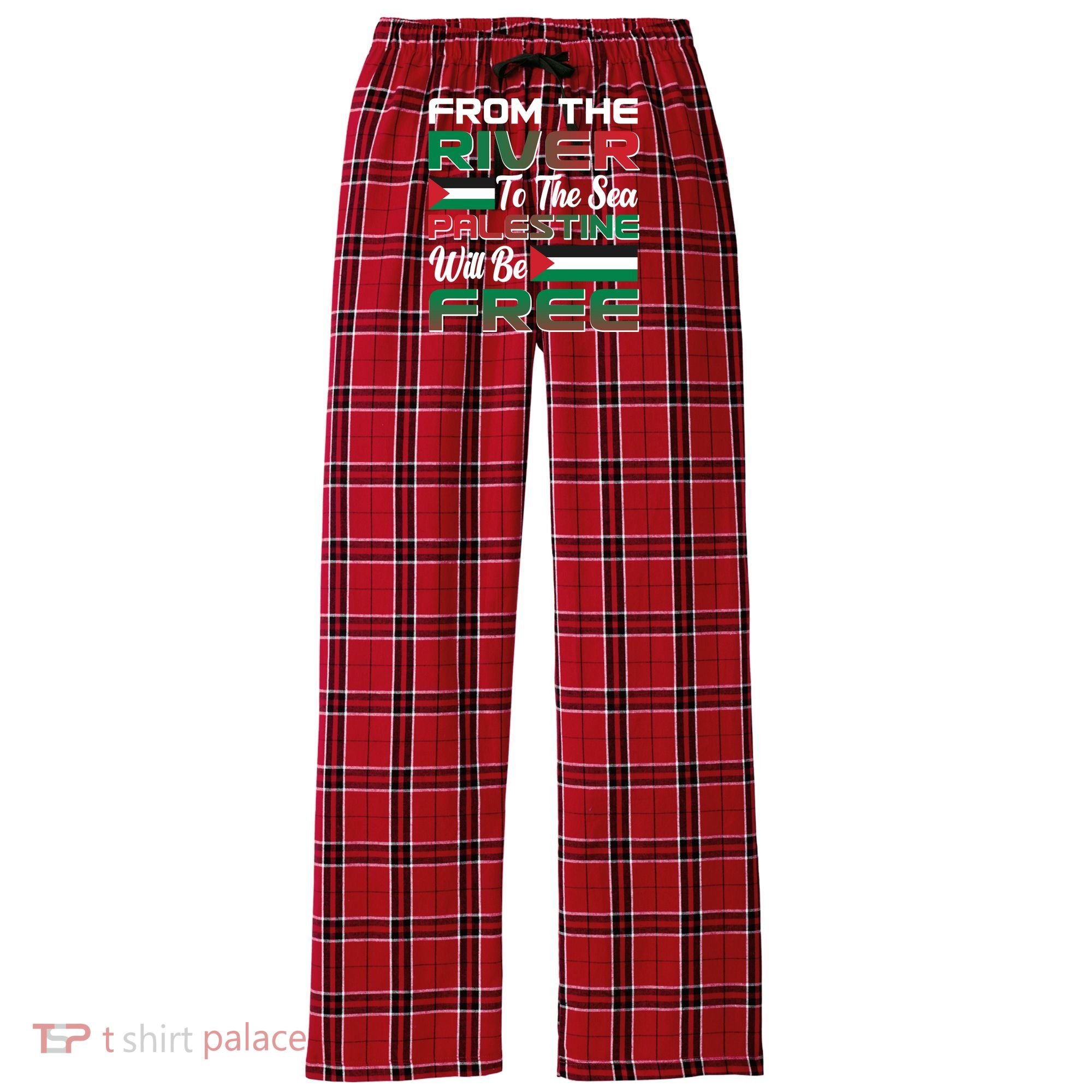 From The River To The Sea Palestine Will Be Free Women's Flannel Plaid Pajama Pants