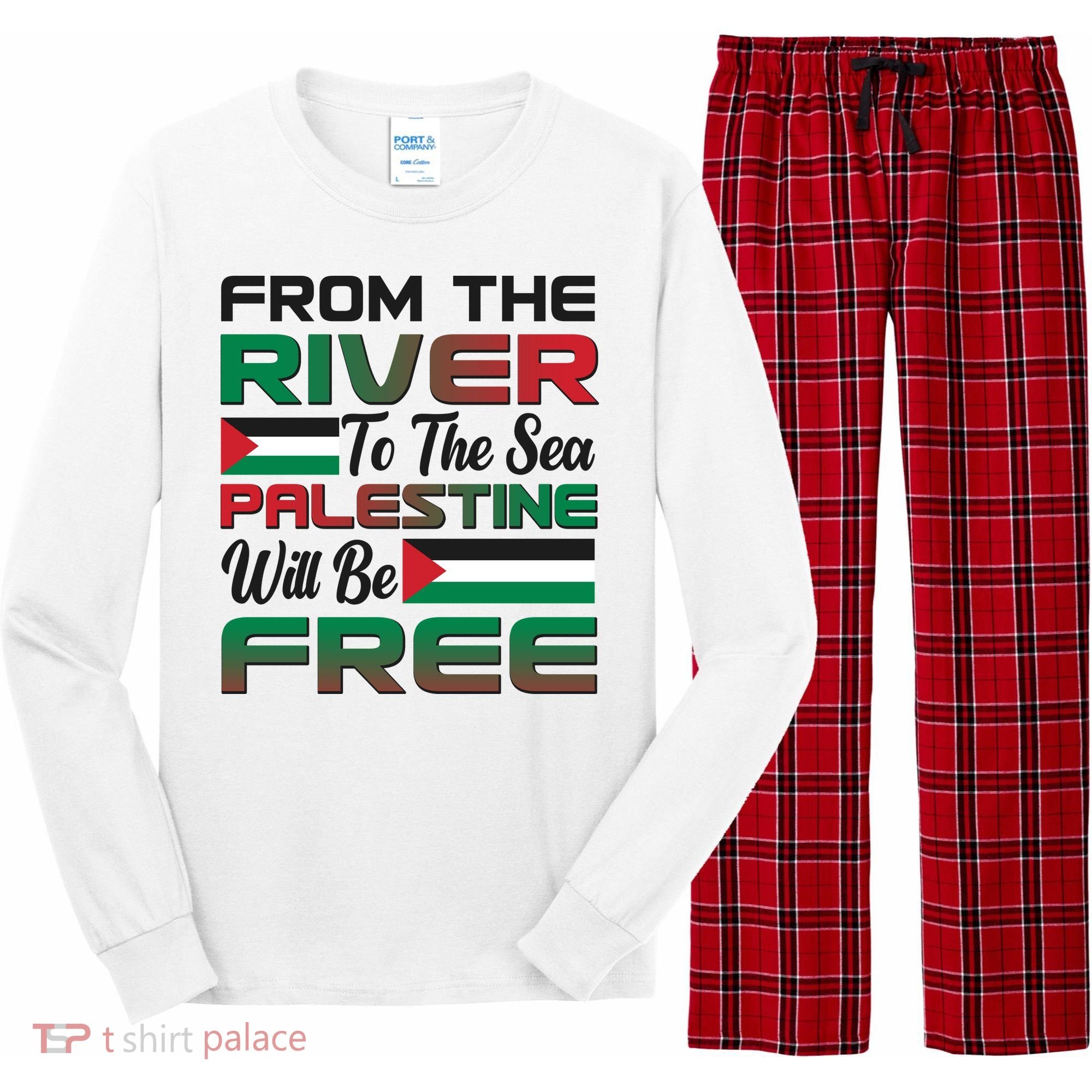 From The River To The Sea Palestine Will Be Free Long Sleeve Pajama Set