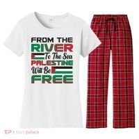 From The River To The Sea Palestine Will Be Free Women's Flannel Pajama Set thumb 0
