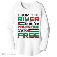 From The River To The Sea Palestine Will Be Free Women's Perfect Tri Tunic Long Sleeve Shirt thumb 0