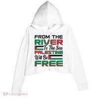 From The River To The Sea Palestine Will Be Free Crop Fleece Hoodie thumb 0