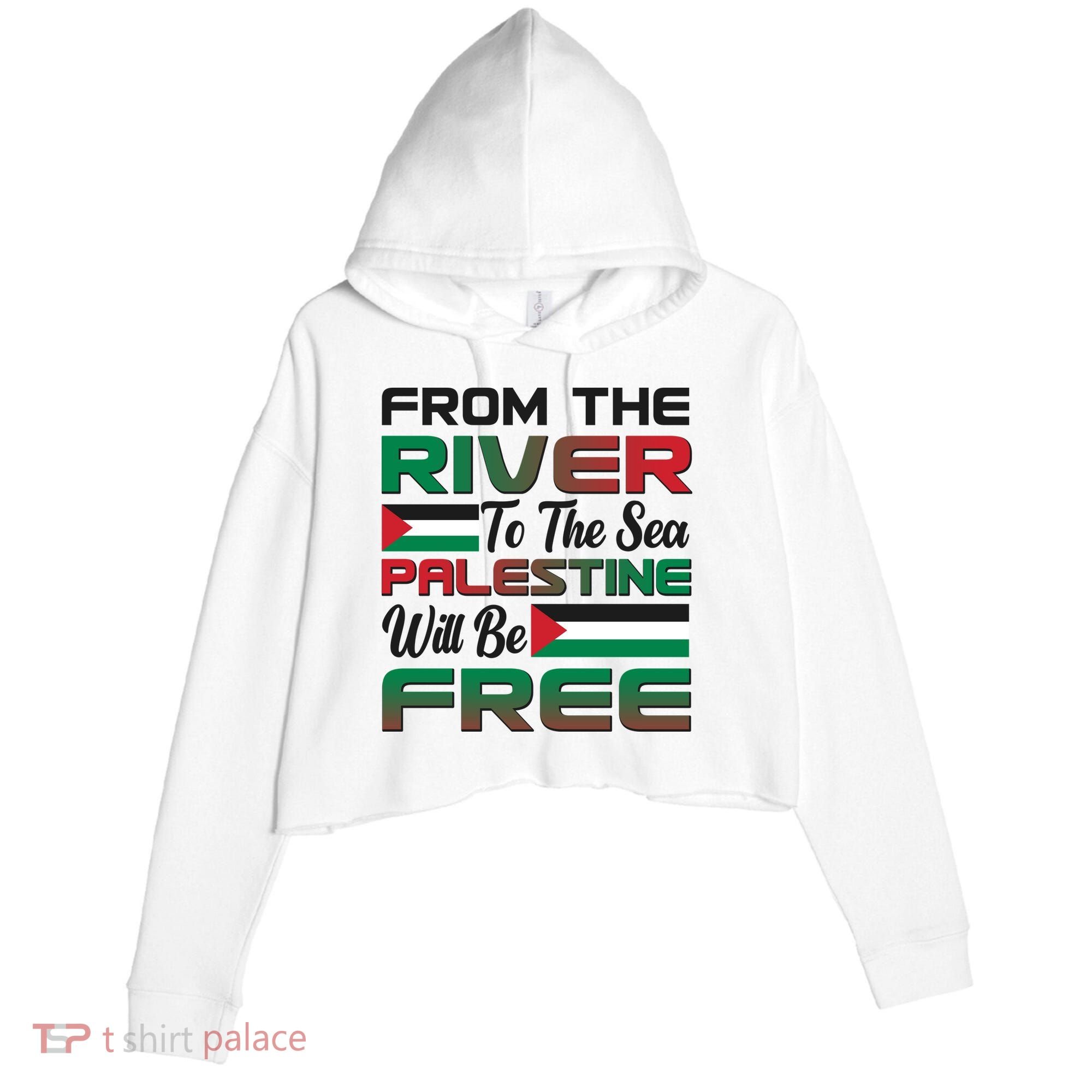 From The River To The Sea Palestine Will Be Free Crop Fleece Hoodie