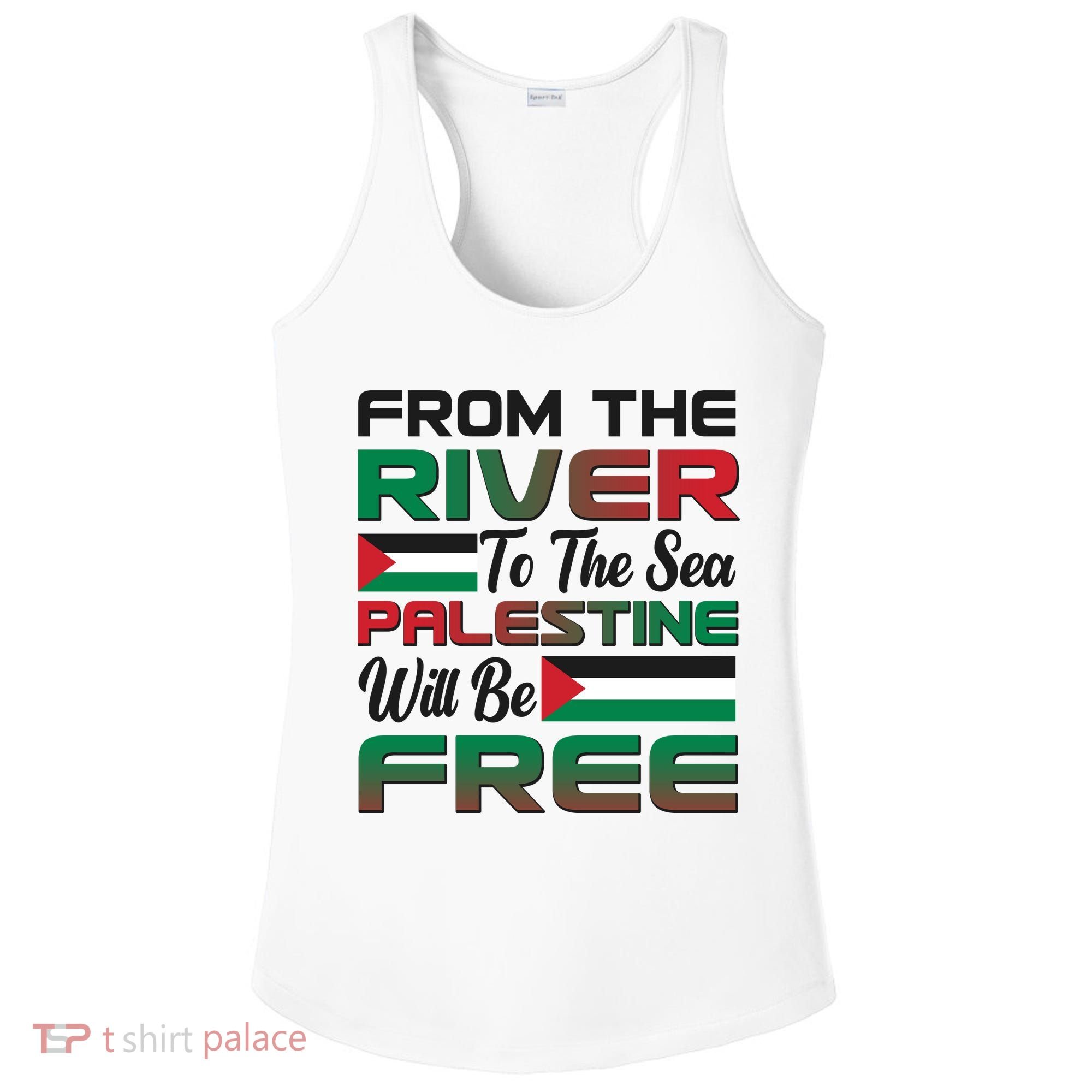 From The River To The Sea Palestine Will Be Free Ladies PosiCharge Competitor Racerback Tank