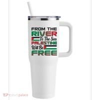 From The River To The Sea Palestine Will Be Free 40oz Vacuum Insulated Stainless Steel Travel Tumbler thumb 0