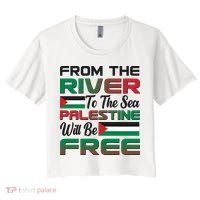 From The River To The Sea Palestine Will Be Free Women's Crop Top Tee thumb 0