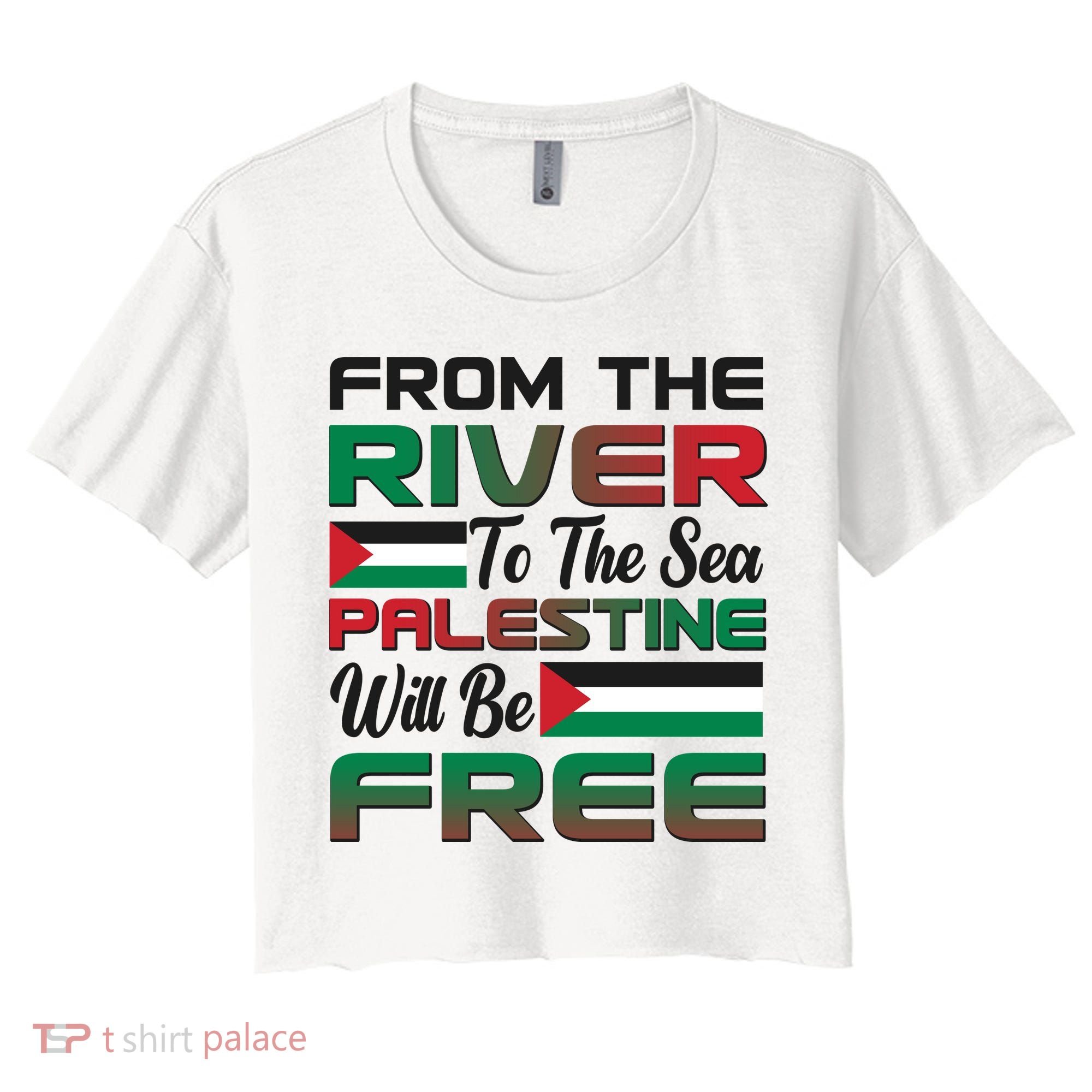 From The River To The Sea Palestine Will Be Free Women's Crop Top Tee