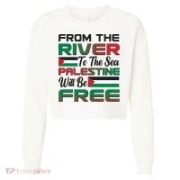 From The River To The Sea Palestine Will Be Free Cropped Pullover Crew thumb 0