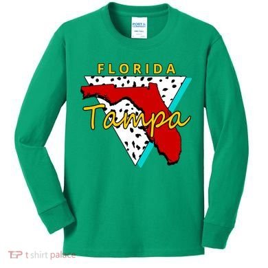 Florida Tampa Retro Kids Long Sleeve Shirt