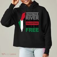 From The River To The Sea Palestine Will Be Free Ladies Heavyweight Boxy Pullover Hoodie thumb 0