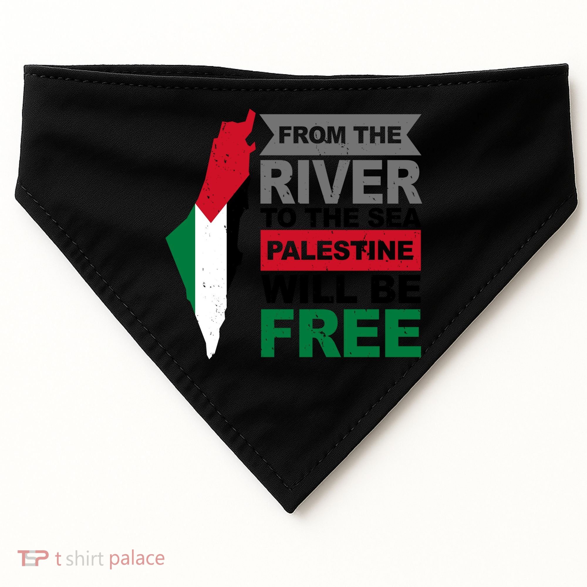 From The River To The Sea Palestine Will Be Free USA-Made Doggie Bandana