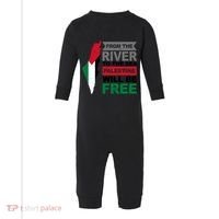 From The River To The Sea Palestine Will Be Free Infant Fleece One Piece thumb 0