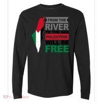 From The River To The Sea Palestine Will Be Free Comfort Colors Heavyweight Long Sleeve T-Shirt thumb 0