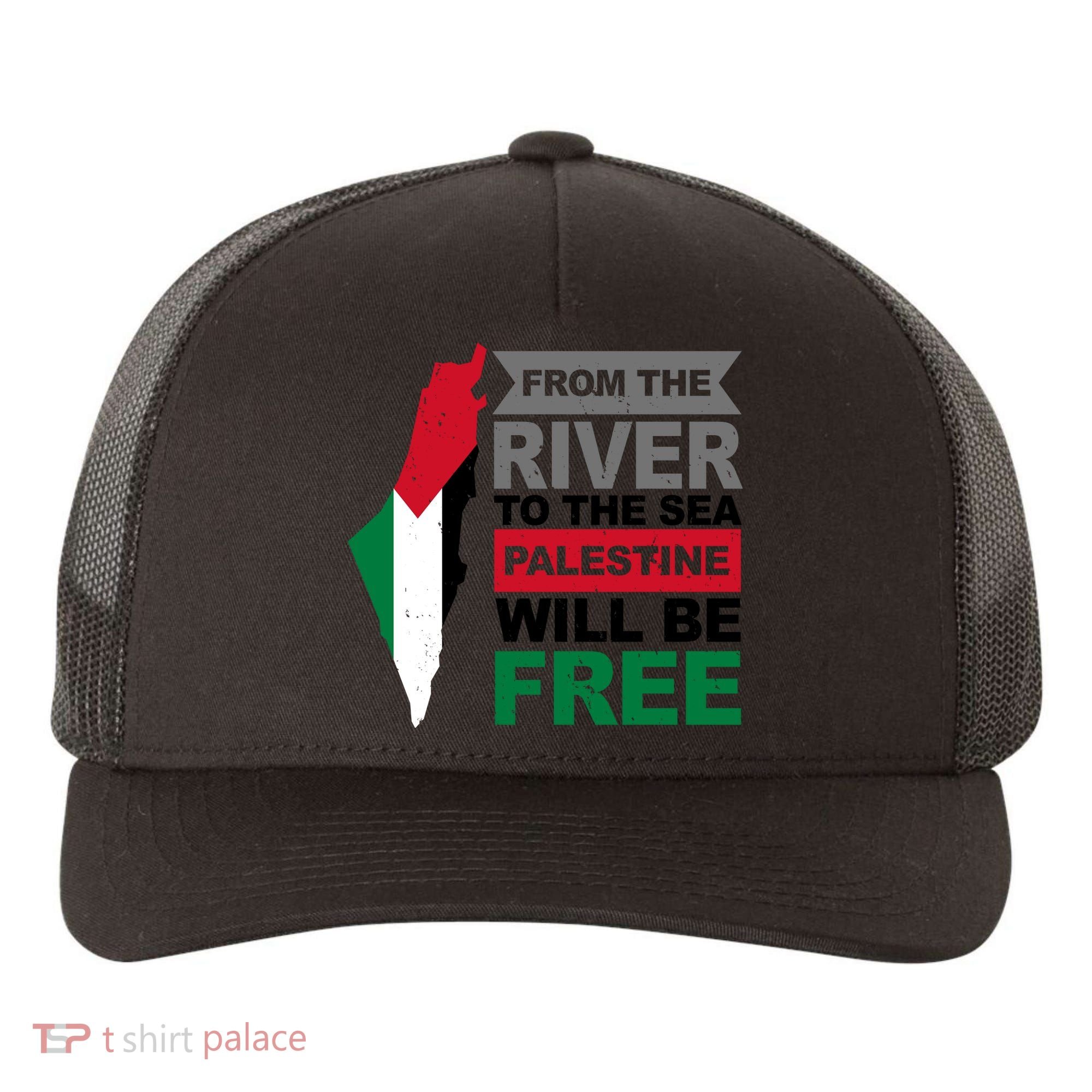 From The River To The Sea Palestine Will Be Free Yupoong Adult 5-Panel Trucker Hat