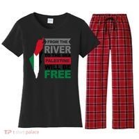 From The River To The Sea Palestine Will Be Free Women's Flannel Pajama Set thumb 0