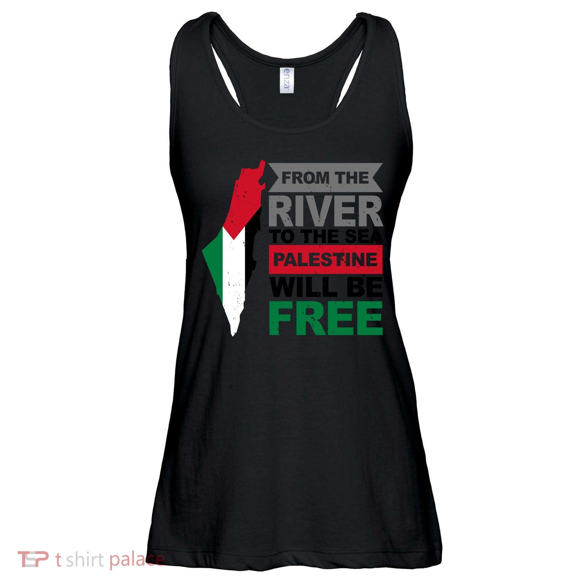 From The River To The Sea Palestine Will Be Free Ladies Essential Flowy Tank