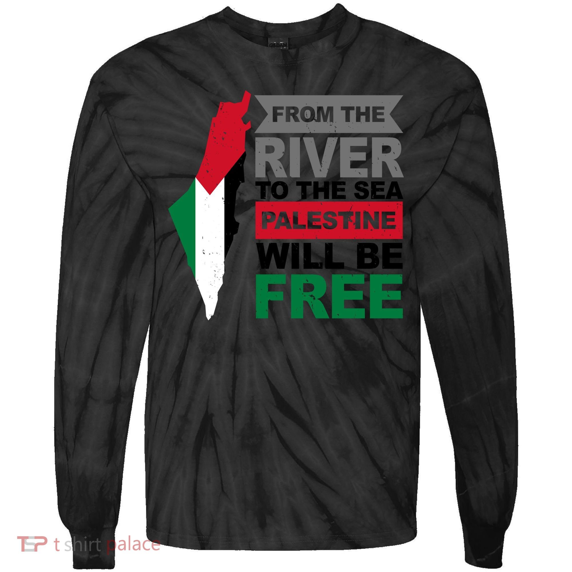 From The River To The Sea Palestine Will Be Free Tie-Dye Long Sleeve Shirt