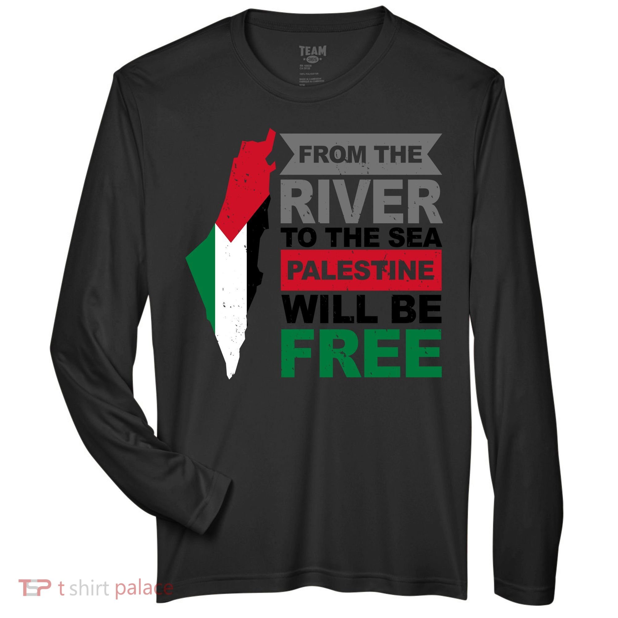 From The River To The Sea Palestine Will Be Free Zone Performance Long-Sleeve T-Shirt