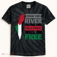 From The River To The Sea Palestine Will Be Free Kids Tie-Dye T-Shirt thumb 0