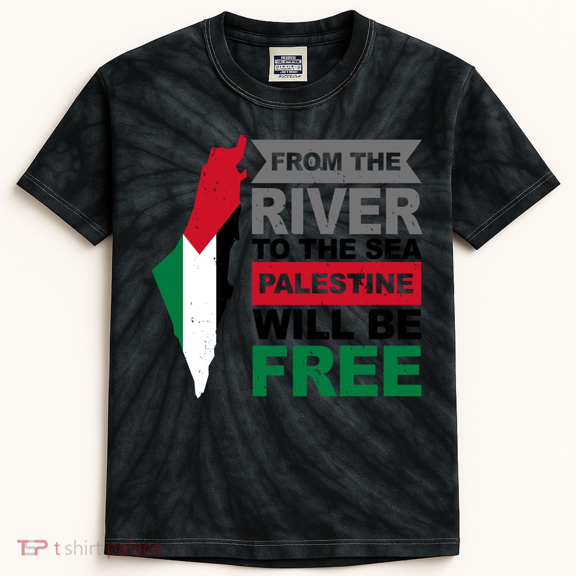 From The River To The Sea Palestine Will Be Free Kids Tie-Dye T-Shirt