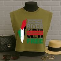 From The River To The Sea Palestine Will Be Free Garment-Dyed Women's Muscle Tee thumb 3