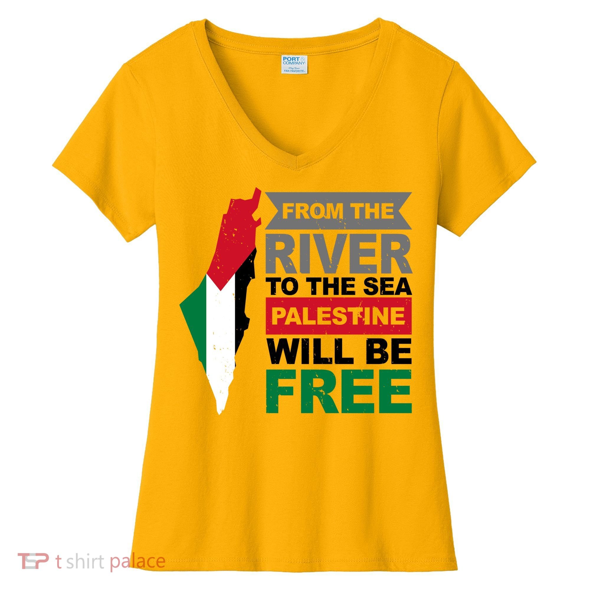 From The River To The Sea Palestine Will Be Free Women's V-Neck T-Shirt