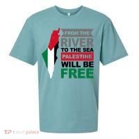 From The River To The Sea Palestine Will Be Free Sueded Cloud Jersey T-Shirt thumb 0