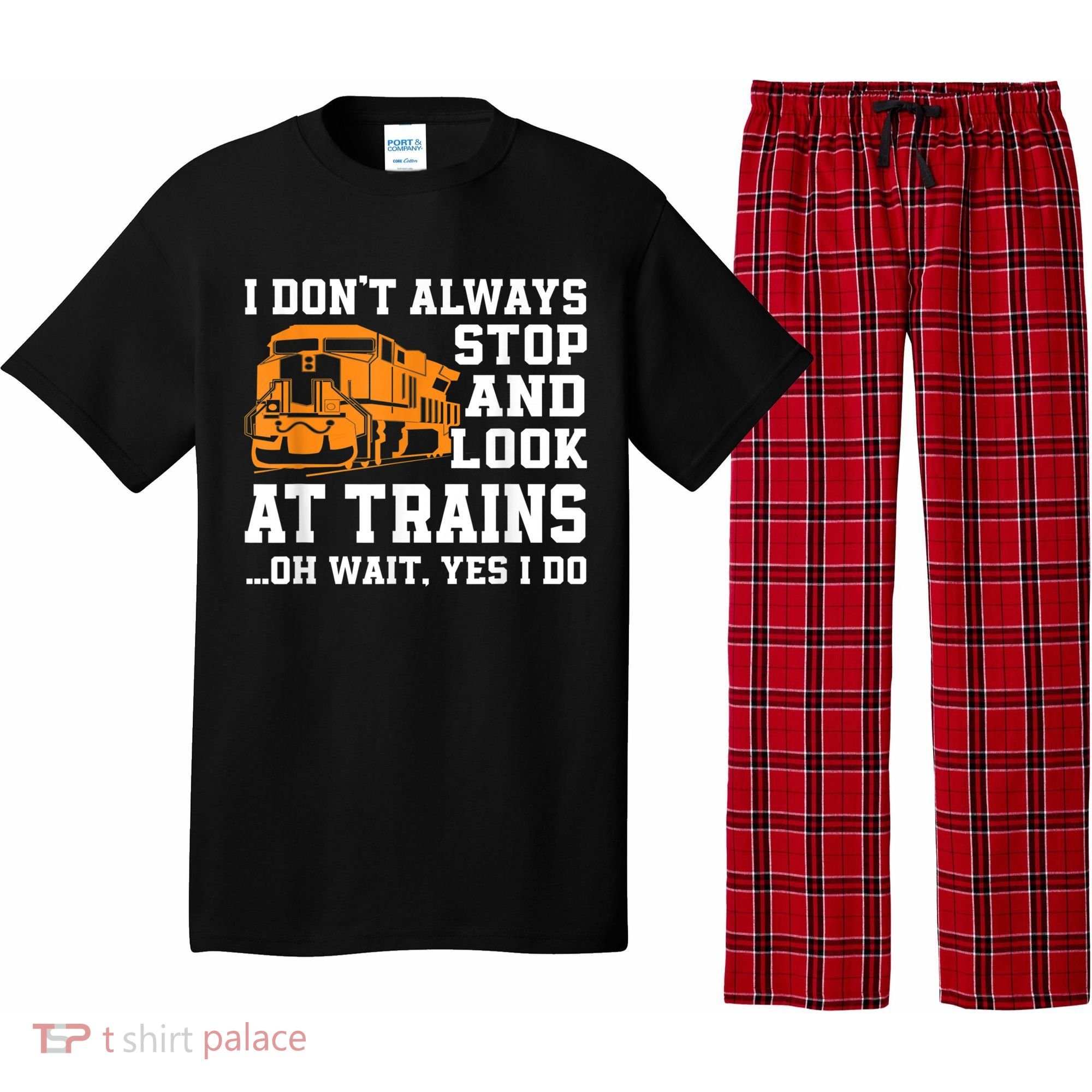 Funny Train Saying Freight Trains Trainspotter Pajama Set