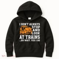 Funny Train Saying Freight Trains Trainspotter Kids Hoodie thumb 0