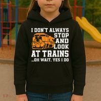 Funny Train Saying Freight Trains Trainspotter Kids Hoodie thumb 3