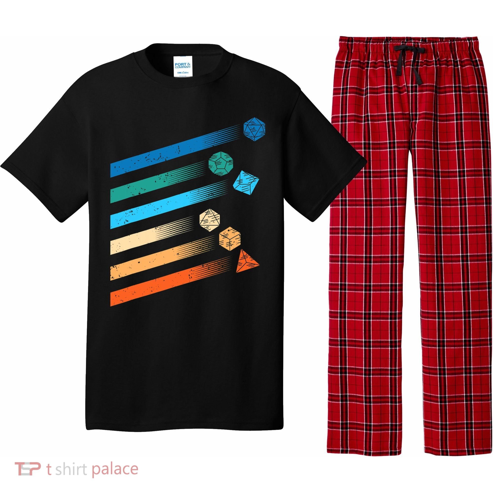 Funny Tabletop Shirt Dice For Dragons D20 RPG Gamer Tabletop Pajama Set
