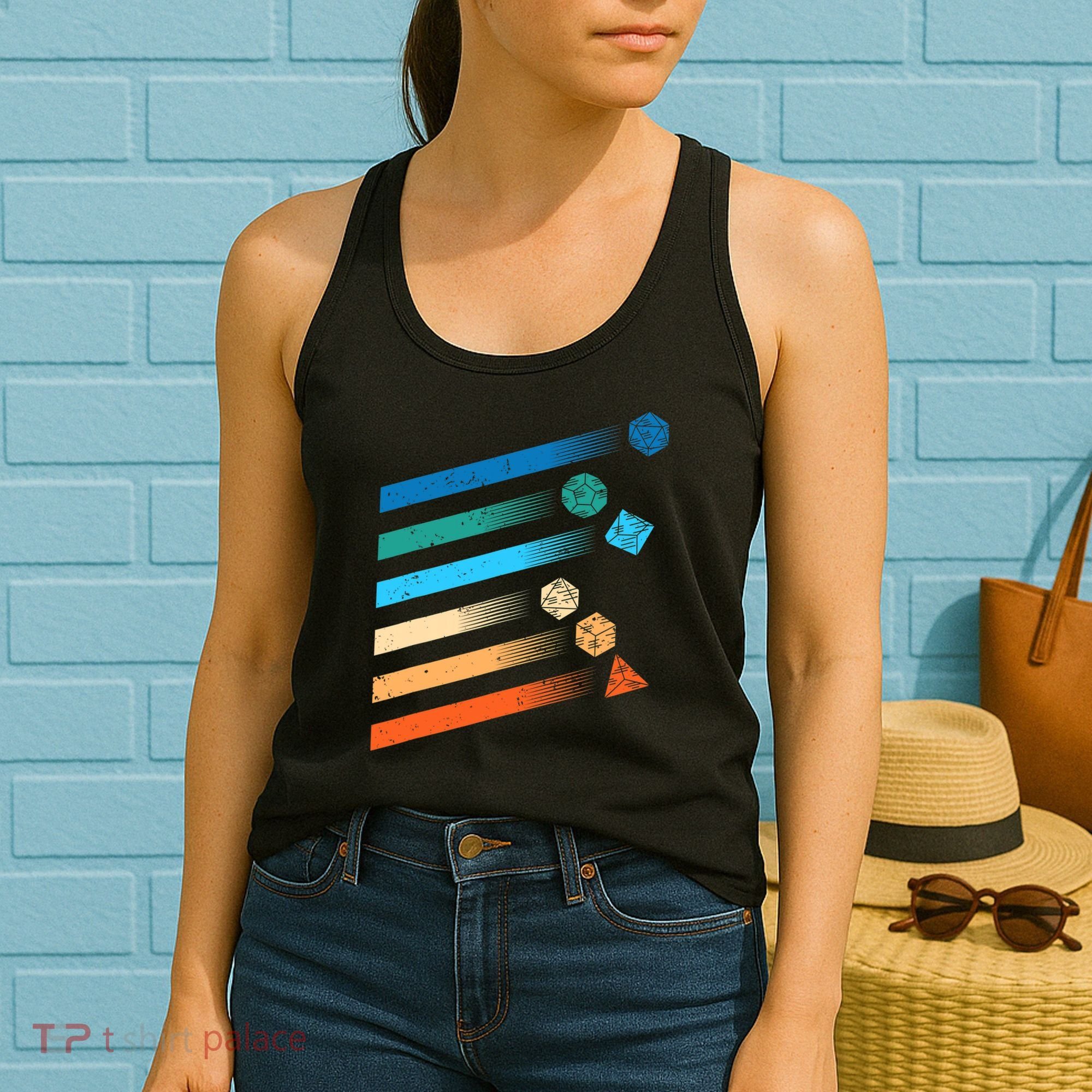 Funny Tabletop Shirt Dice For Dragons D20 RPG Gamer Tabletop Women's Tank Top