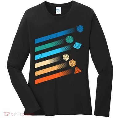Funny Tabletop Shirt Dice For Dragons D20 RPG Gamer Tabletop Women's Long Sleeve Shirt