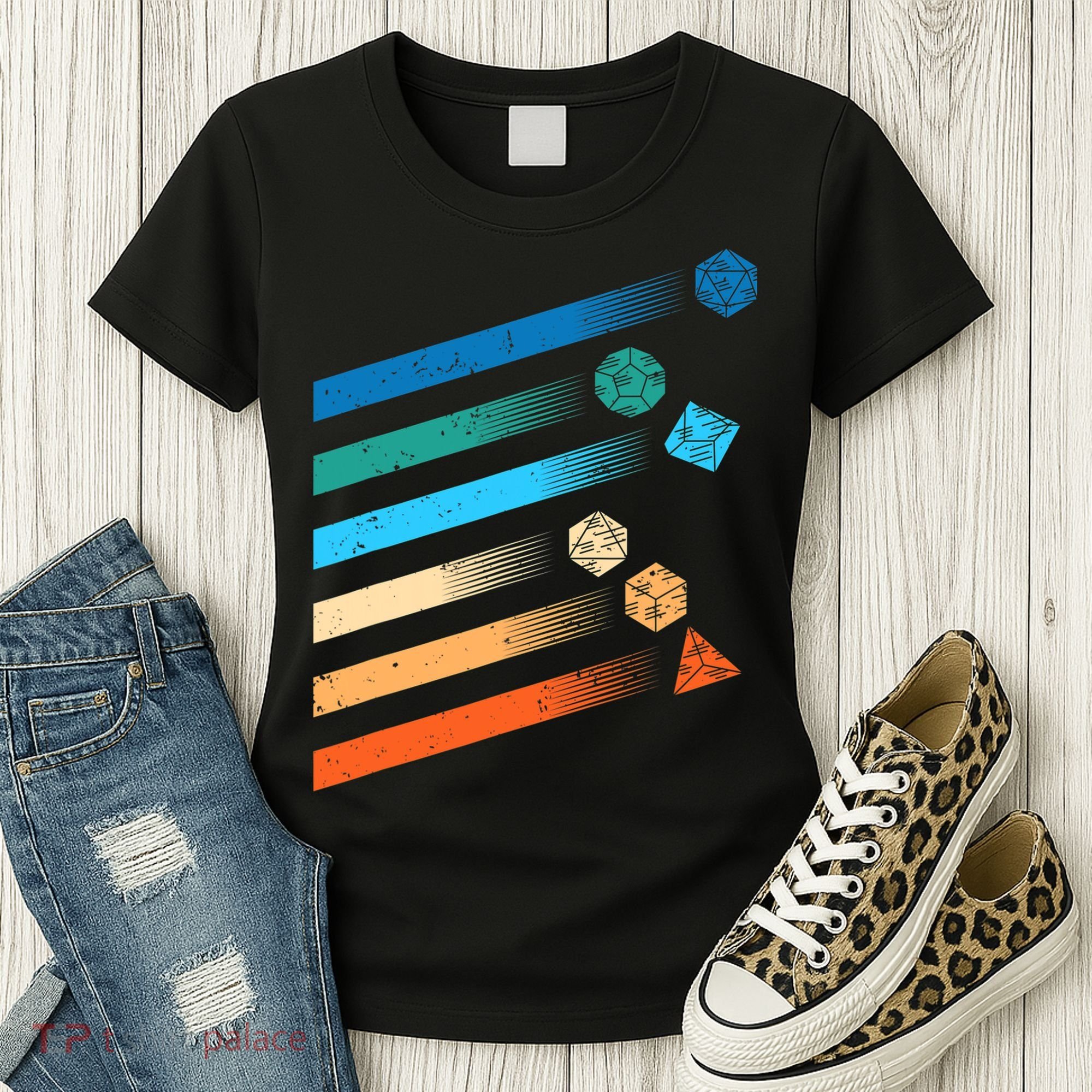 Funny Tabletop Shirt Dice For Dragons D20 RPG Gamer Tabletop Women's T-Shirt