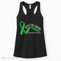 Fight The Stigma Mental Health Awareness Green Ribbon Women's Tank Top thumb 0