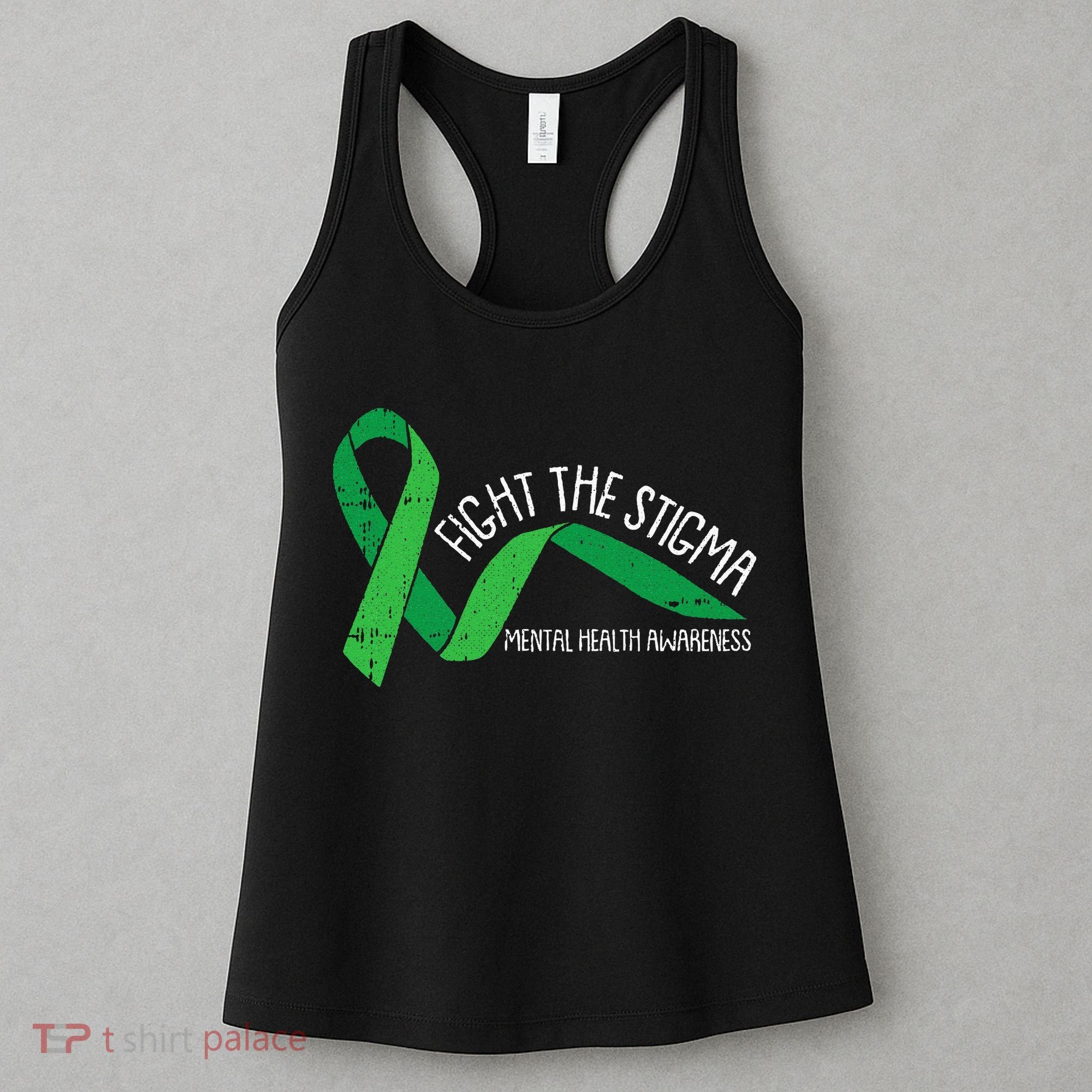 Fight The Stigma Mental Health Awareness Green Ribbon Women's Tank Top