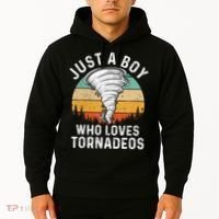 Funny Tornado Storm Chasing Twister Hurricane Boys Hoodie thumb 2