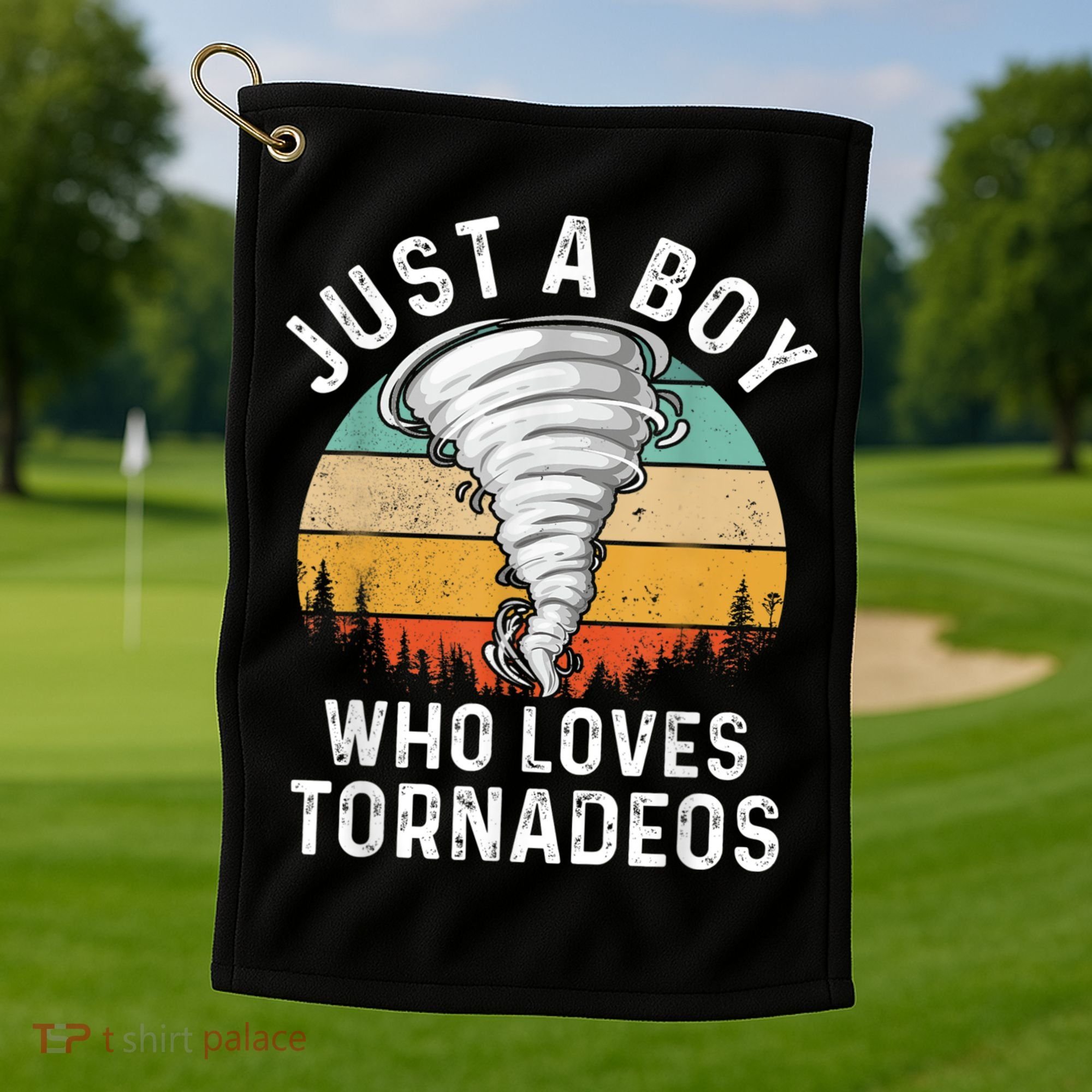 Funny Tornado Storm Chasing Twister Hurricane Boys Golf Towel