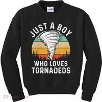 Funny Tornado Storm Chasing Twister Hurricane Boys Kids Sweatshirt thumb 0