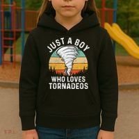 Funny Tornado Storm Chasing Twister Hurricane Boys Kids Hoodie thumb 3