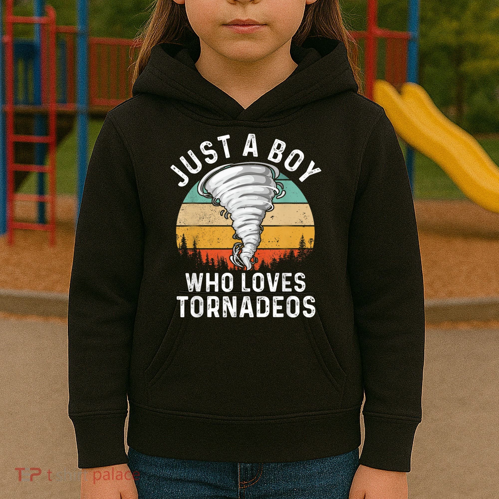 Funny Tornado Storm Chasing Twister Hurricane Boys Kids Hoodie
