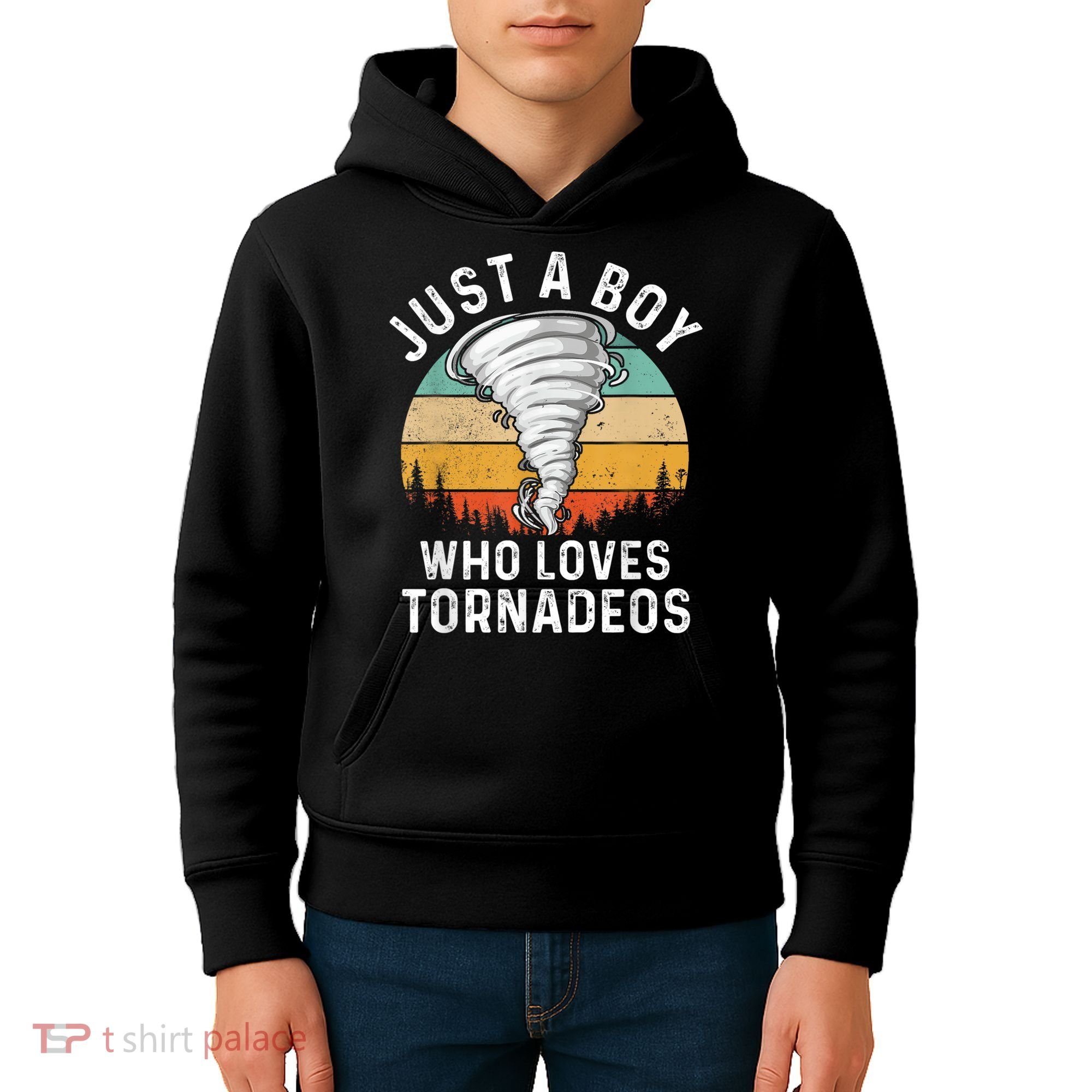 Funny Tornado Storm Chasing Twister Hurricane Boys Kids Hoodie