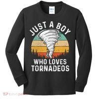 Funny Tornado Storm Chasing Twister Hurricane Boys Kids Long Sleeve Shirt thumb 0