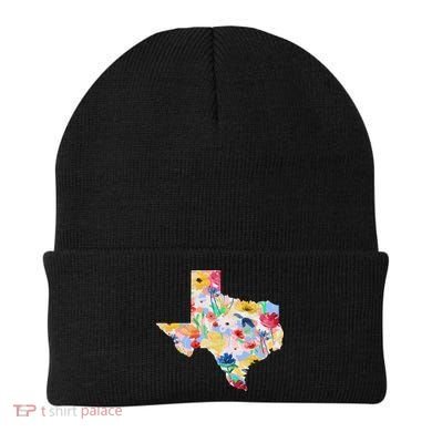 Flower Texas State Floral Design Beanie