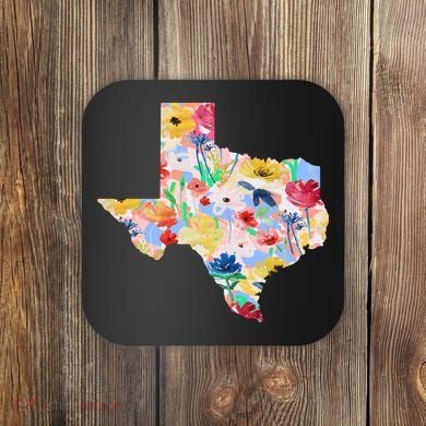 Flower Texas State Floral Design Coaster