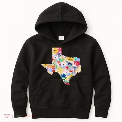 Flower Texas State Floral Design Kids Hoodie
