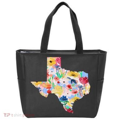 Flower Texas State Floral Design Tote Bag