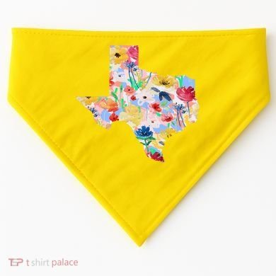 Flower Texas State Floral Design USA-Made Doggie Bandana